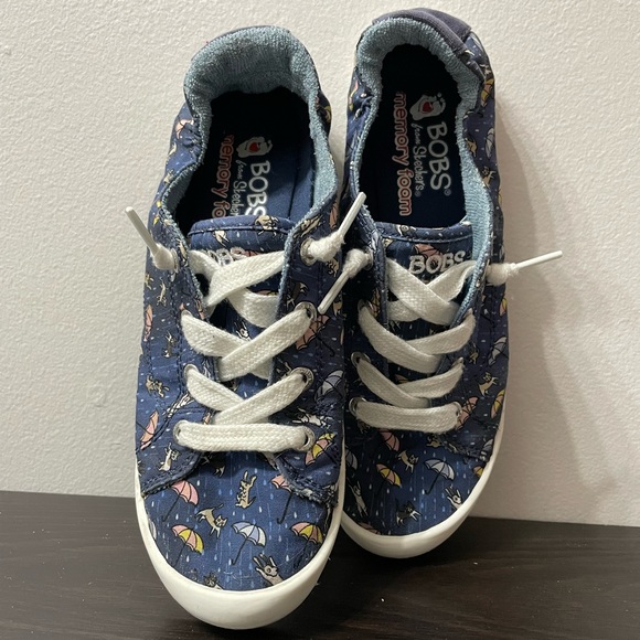 Bobs from Sketchers Navy Beach Bingo Puddle Pals Sneakers Size Women's 6.5 - Picture 2 of 9